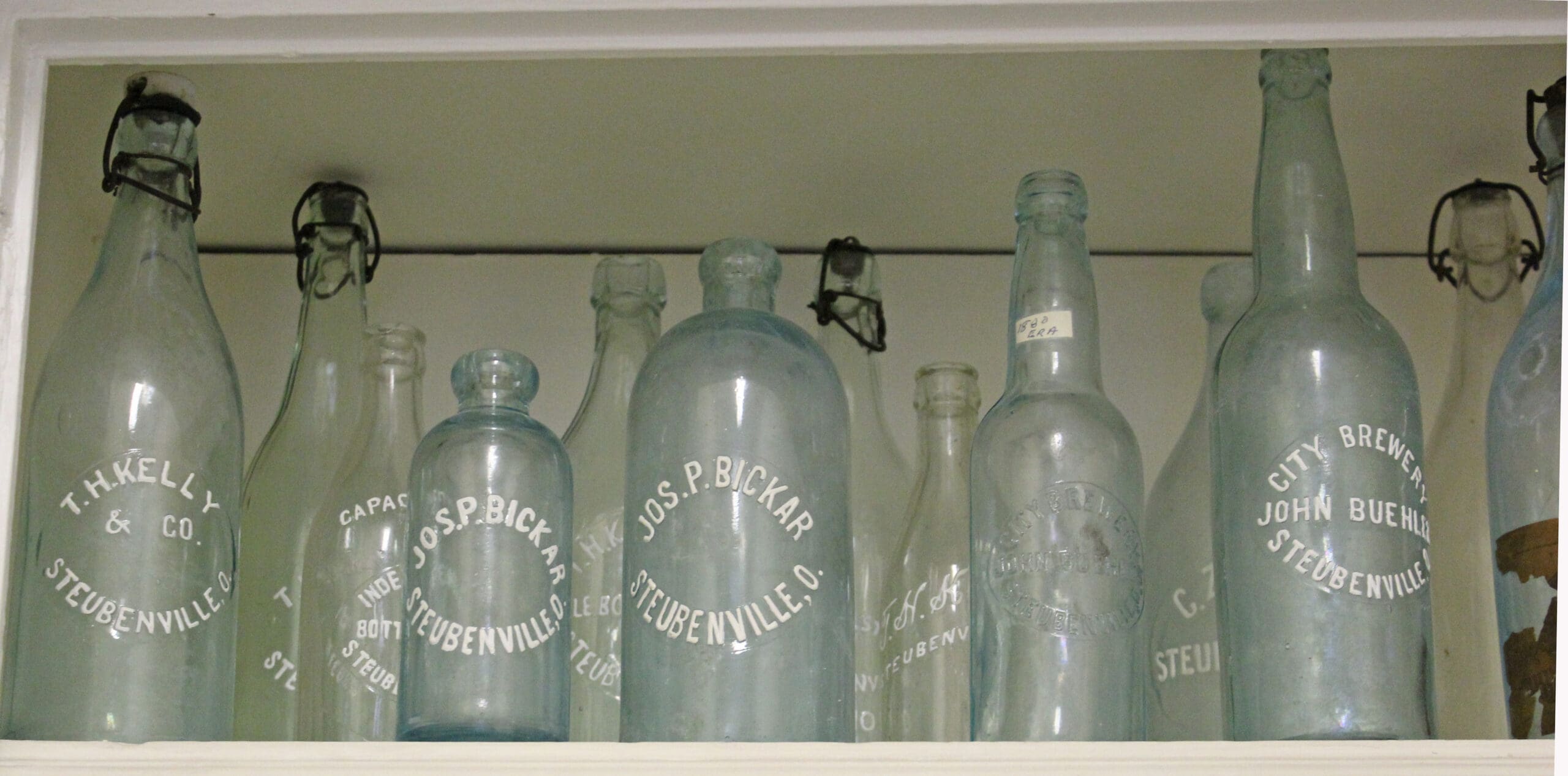 Antique glass bottles