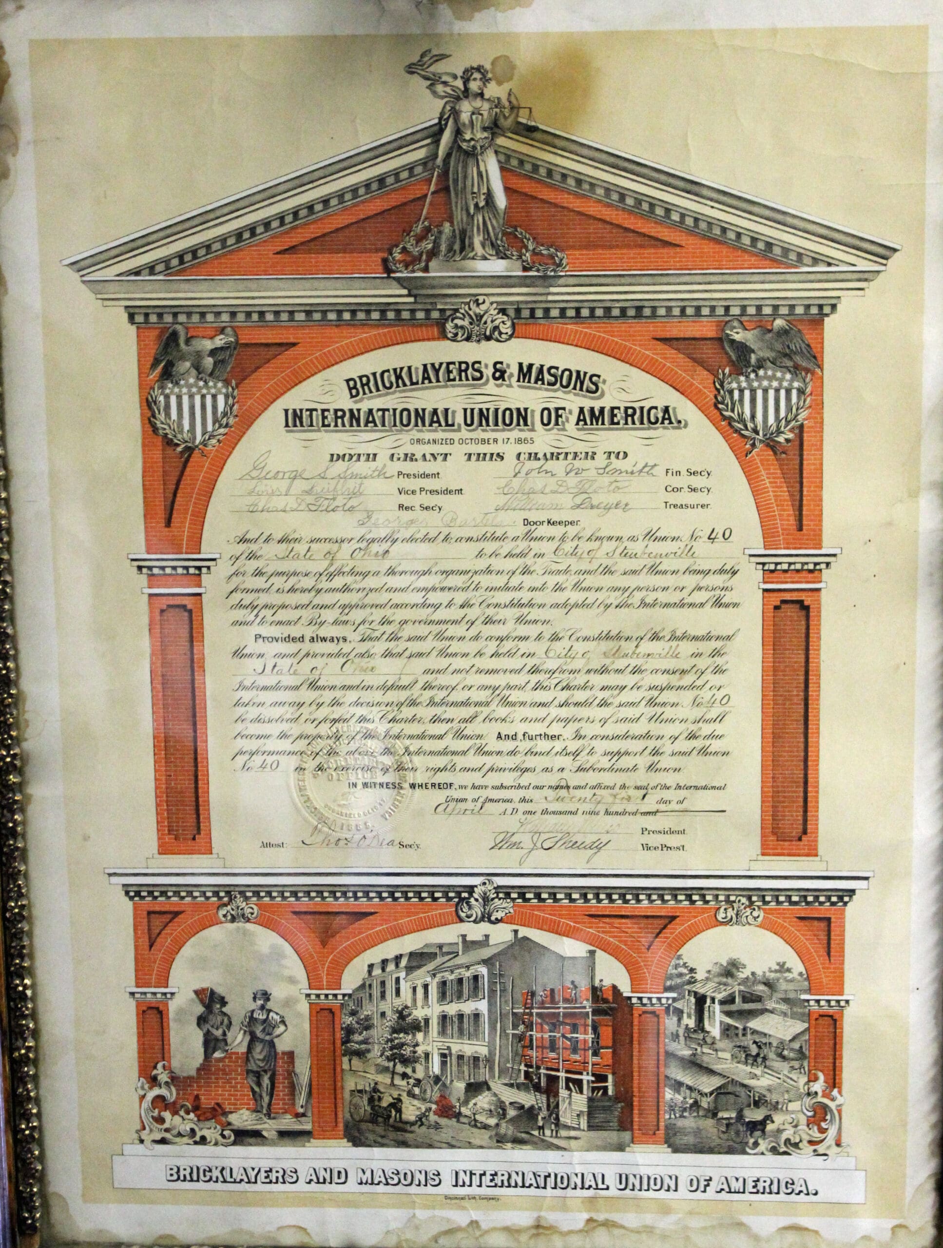 Bricklayers & Masons International Union certificate